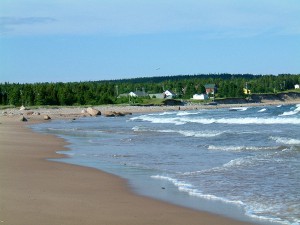 One of many sandy beaches in the area